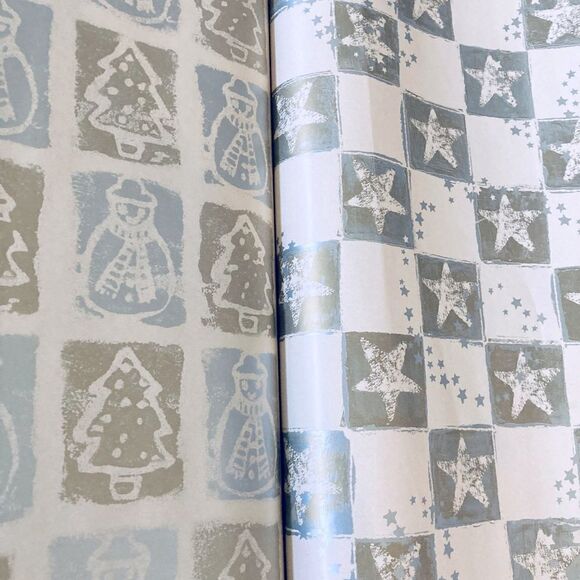 Vintage Silver & Gold Christmas Gift Wrapping Paper Lot - Picture 1 of 4